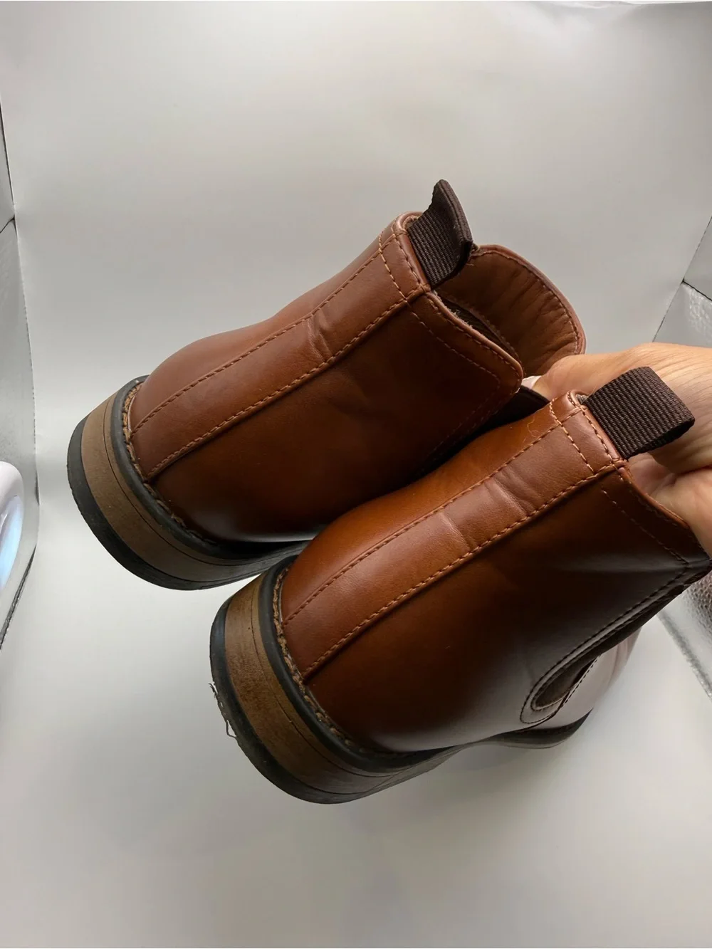 Perry Ellis Men's Chelsea Boots in Cognac Brown - Sleek Slip-On Dress Boots